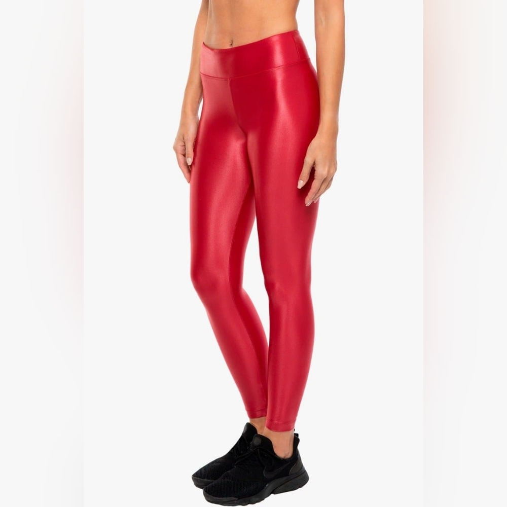 Koral high rise lustrous leggings in crimson red